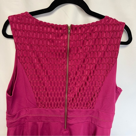 Torrid Fuschia Pink Sleeveless Lace Fit And Flare Midi Dress Plus Size 18 - Picture 8 of 14
